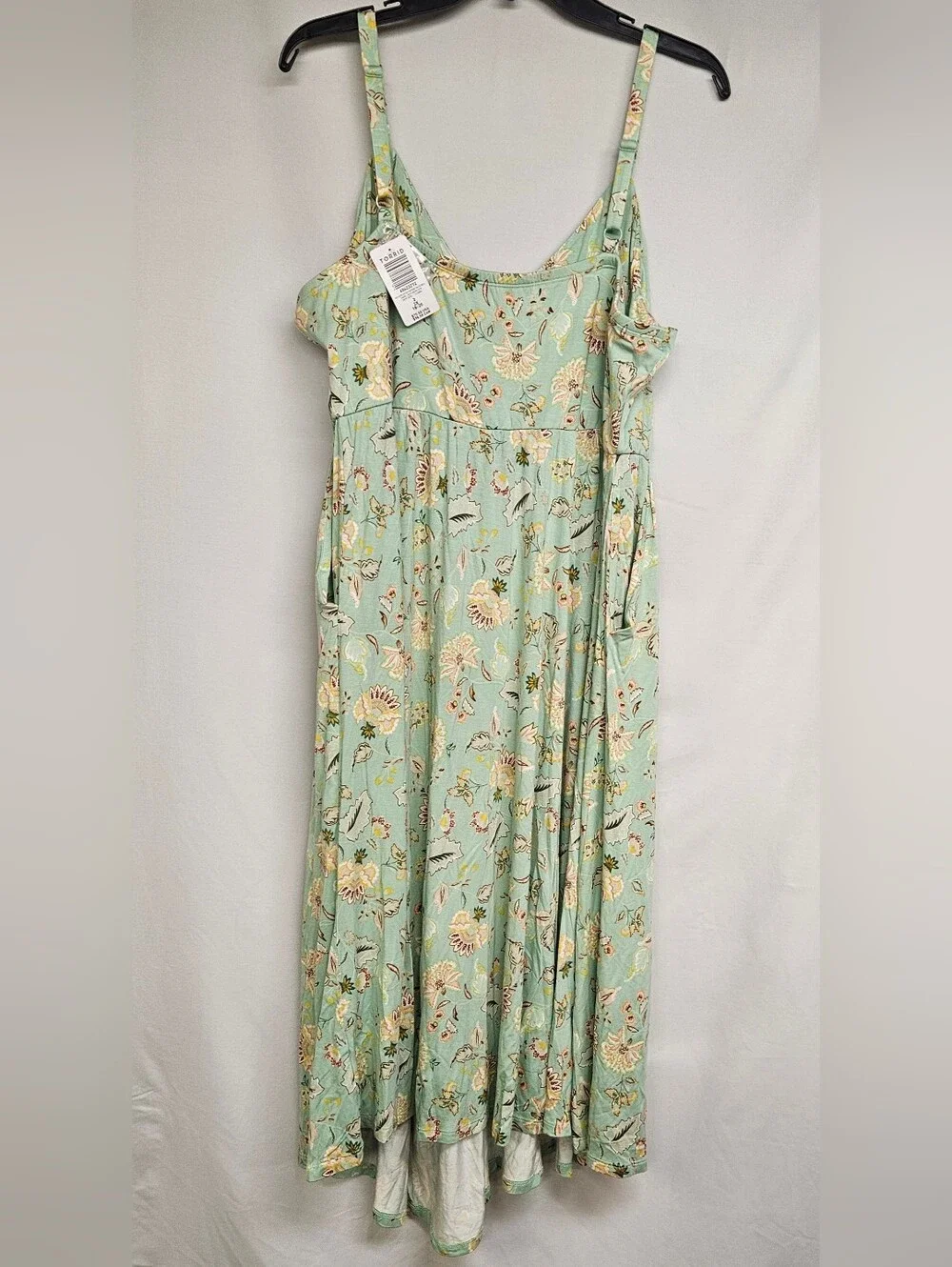 Torrid NWT Midi Super Soft Button-Front Skater Dress Size 2X Green Floral Pocket - Picture 7 of 12